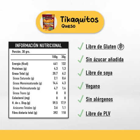 Tortilla Chips Tikaquitos Queso 150g