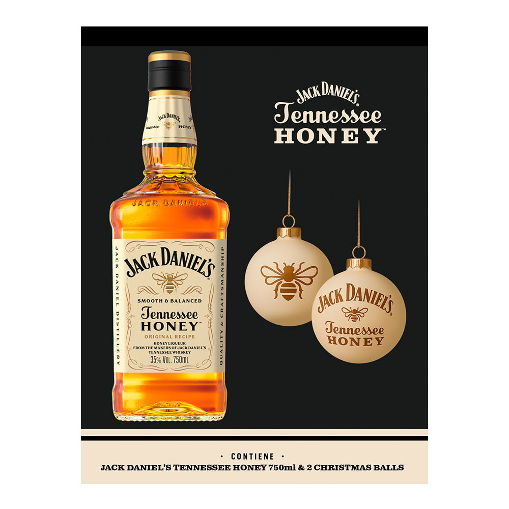 Whiskey Jack Daniels Honey 750cc + 2 Esferas Navideñas