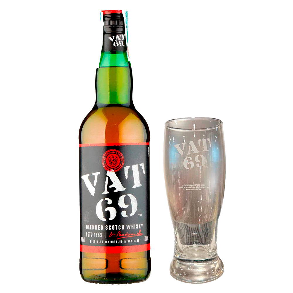 Pack de Whisky Blended Scotch Vat 69 700cc + Vaso