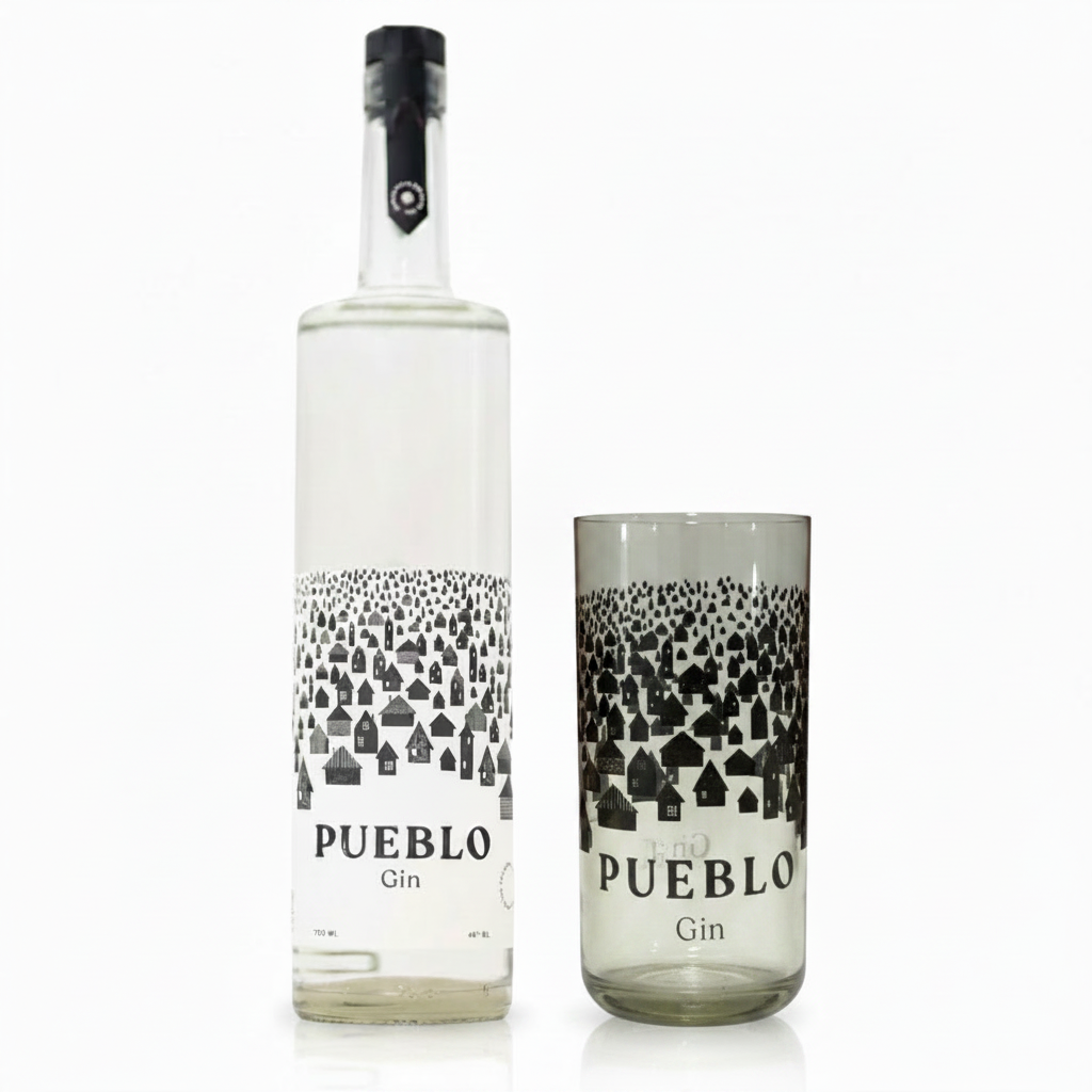 Gin Pueblo 40° 750cc + Vaso