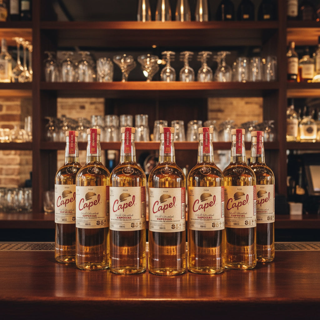 6x Pisco Capel Doble Destilado 35° 1000cc