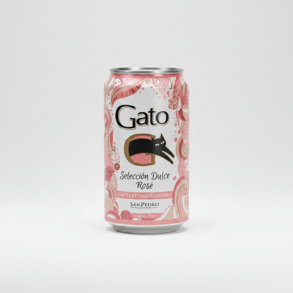 Cóctel Vino Gato Dulce Rosé 9° 350cc