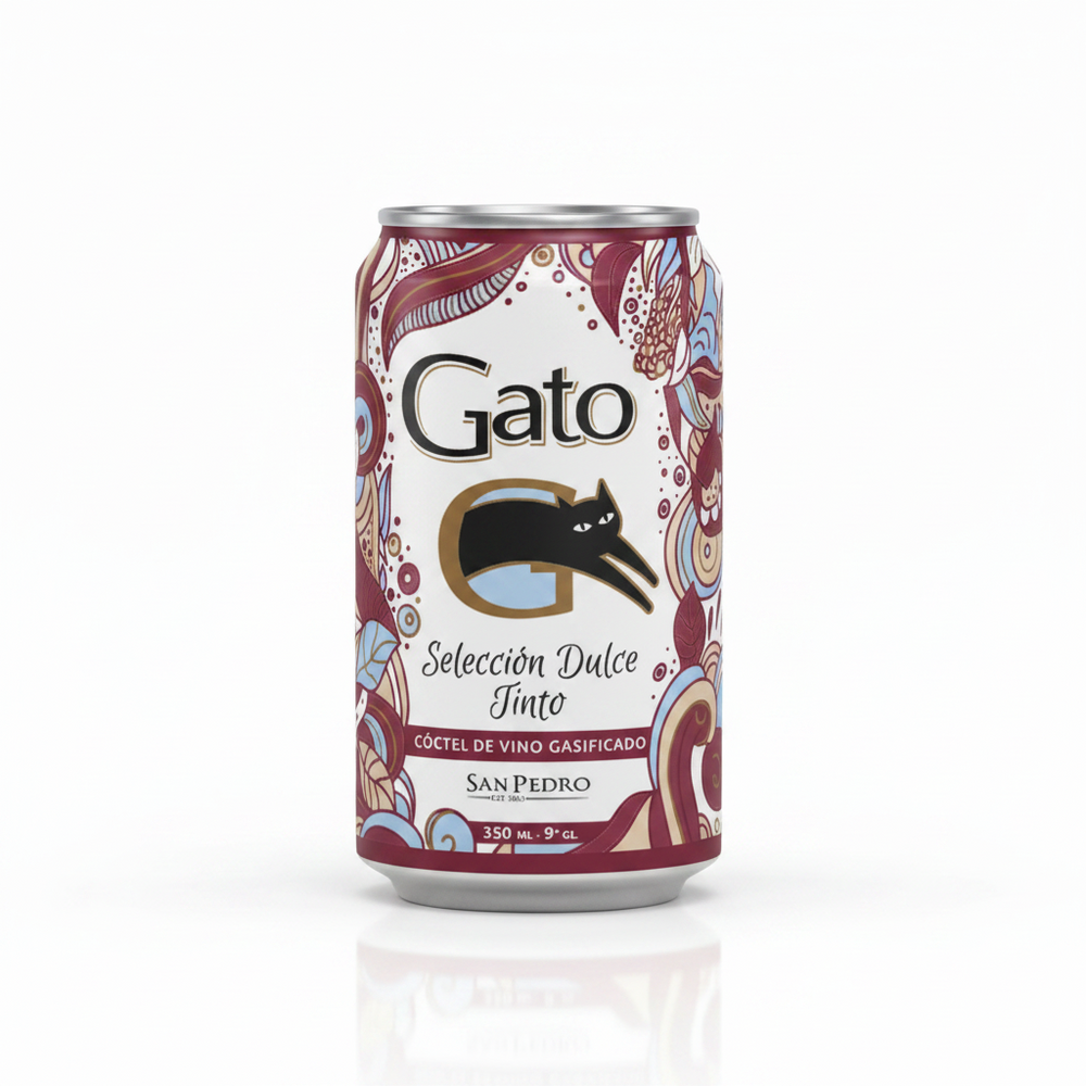 Cóctel Vino Gato Dulce Tinto 9° 350cc