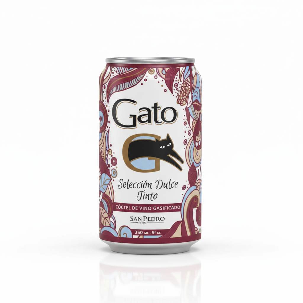 Cóctel Vino Gato Dulce Tinto 9° 350cc