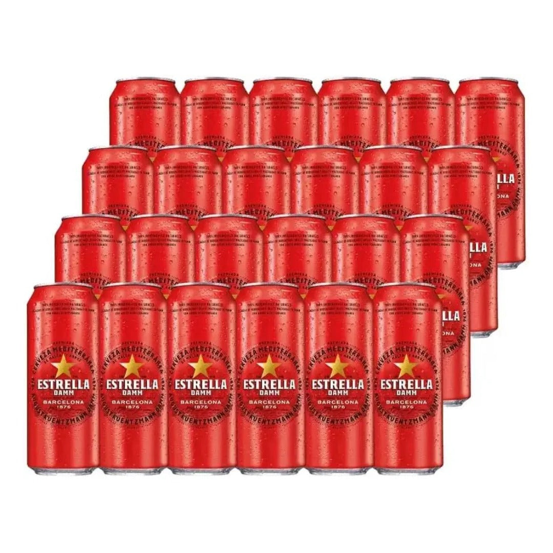 24x Cerveza Estrella Damm Lager 4.6° Lata 500cc
