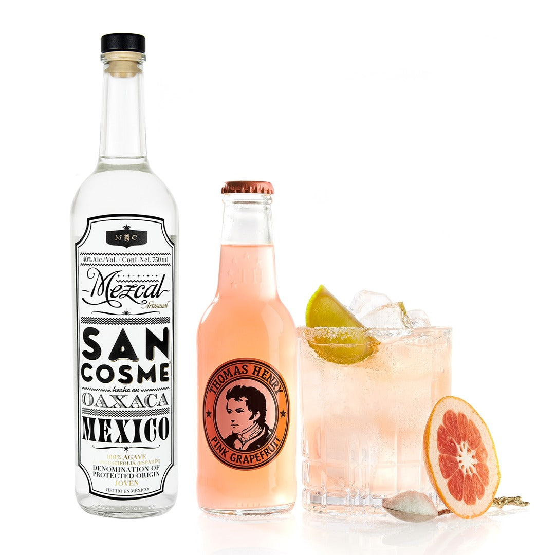 Pack Pink Paloma Mezcal Artesanal San Cosme 40º 750cc + 4 Tónica Pink Grapefruit 200cc