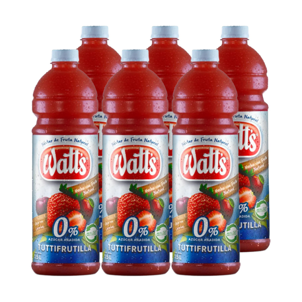 6x Jugo Watts Tuttifrutilla Light 1500cc