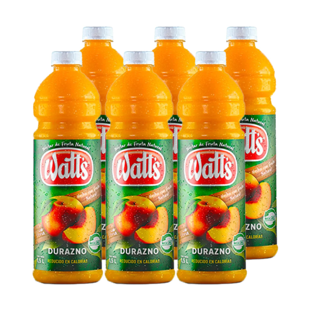 6x Jugo Watts Durazno 1500cc