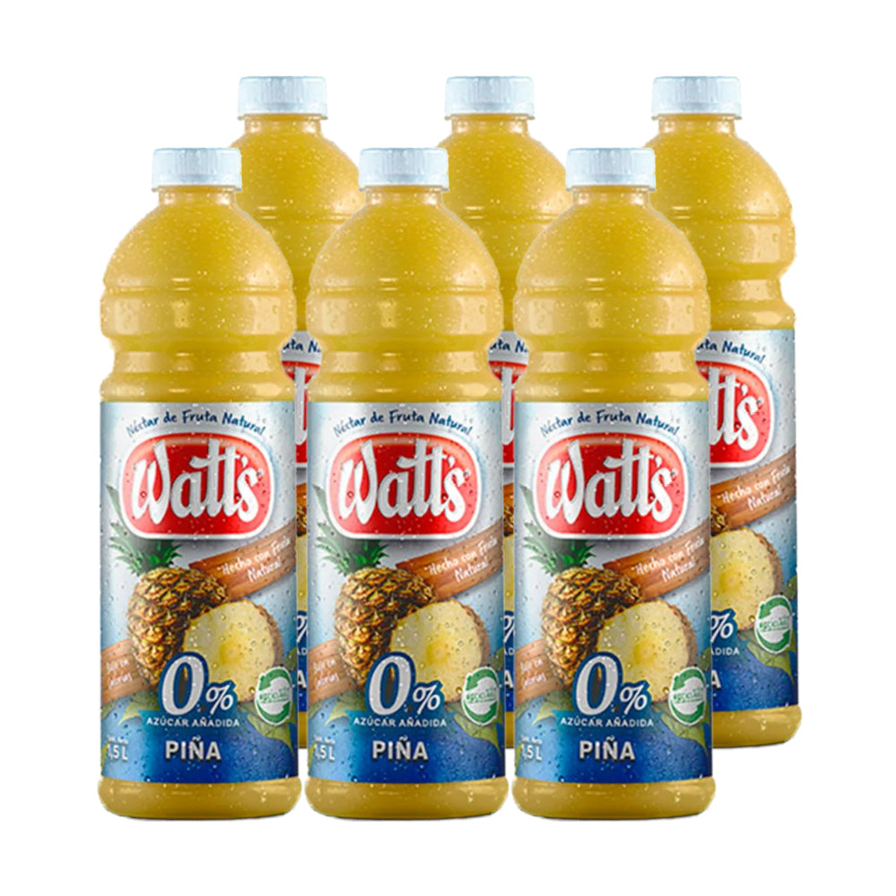 6x Jugo Watts Piña Light 1500cc