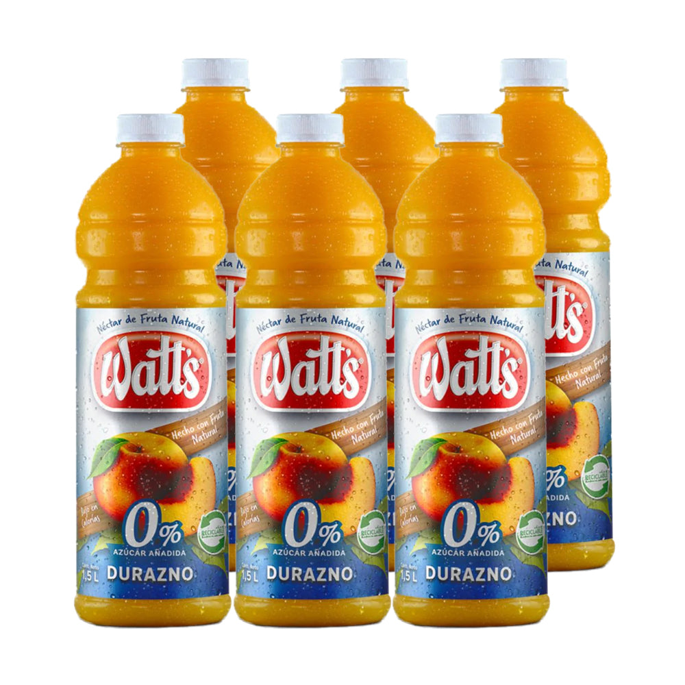 6x Jugo Watts Durazno Light 1500cc