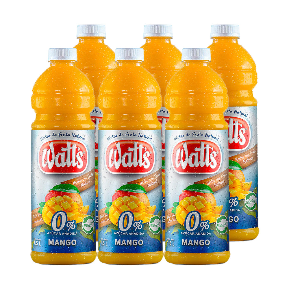 6x Jugo Watts Mango Light 1500cc