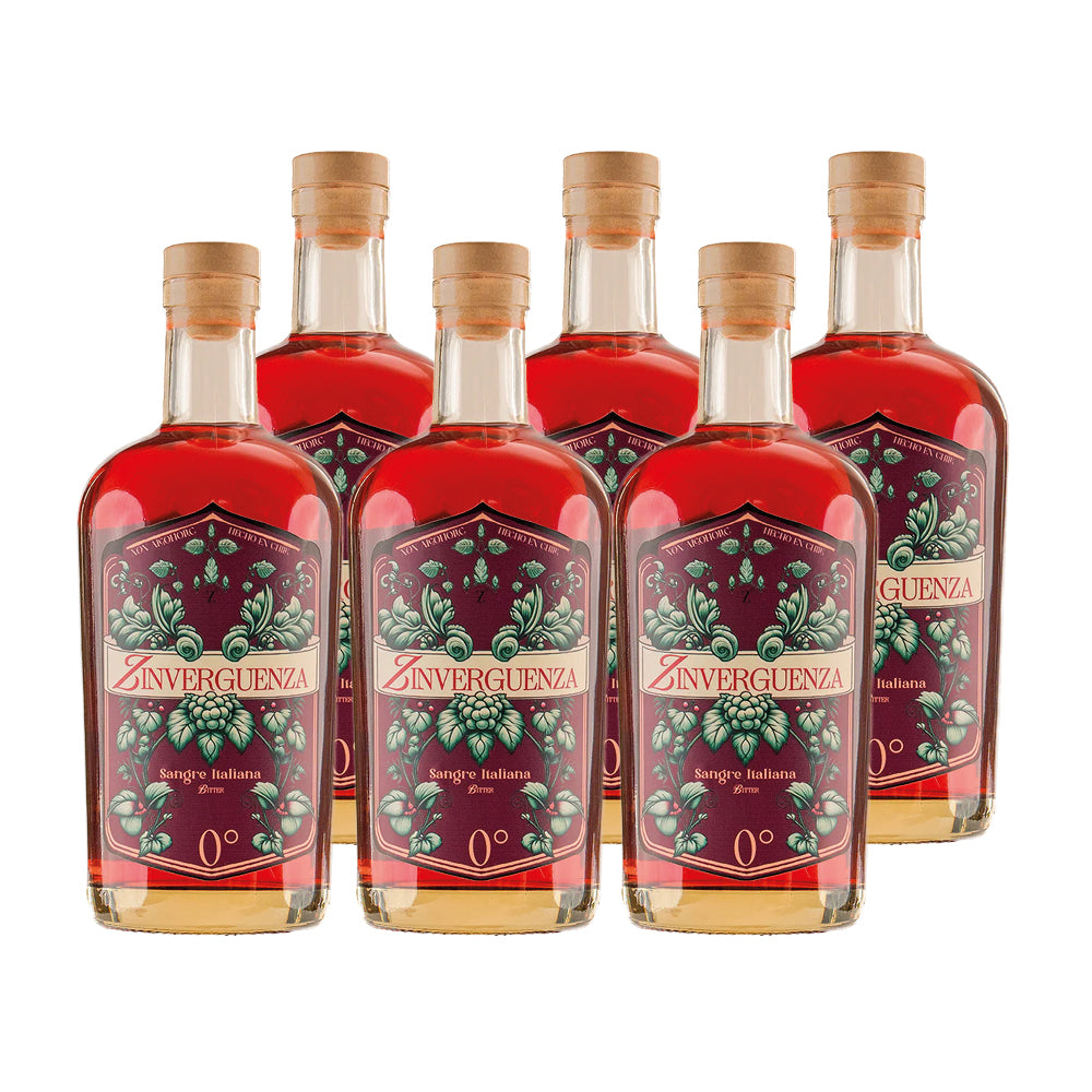 6x Licor Zinverguenza Bitter Sin Alcohol 750cc