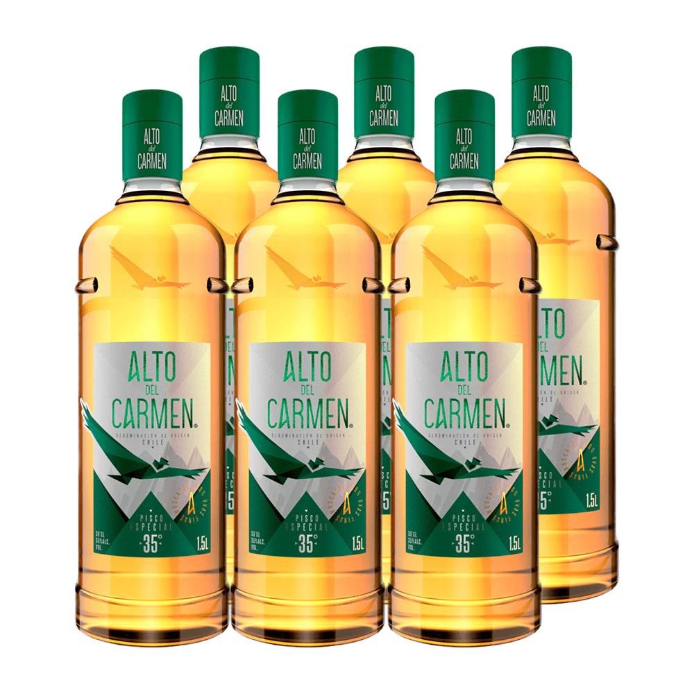 6x Pisco Alto del Carmen 35º 1500cc – Tost