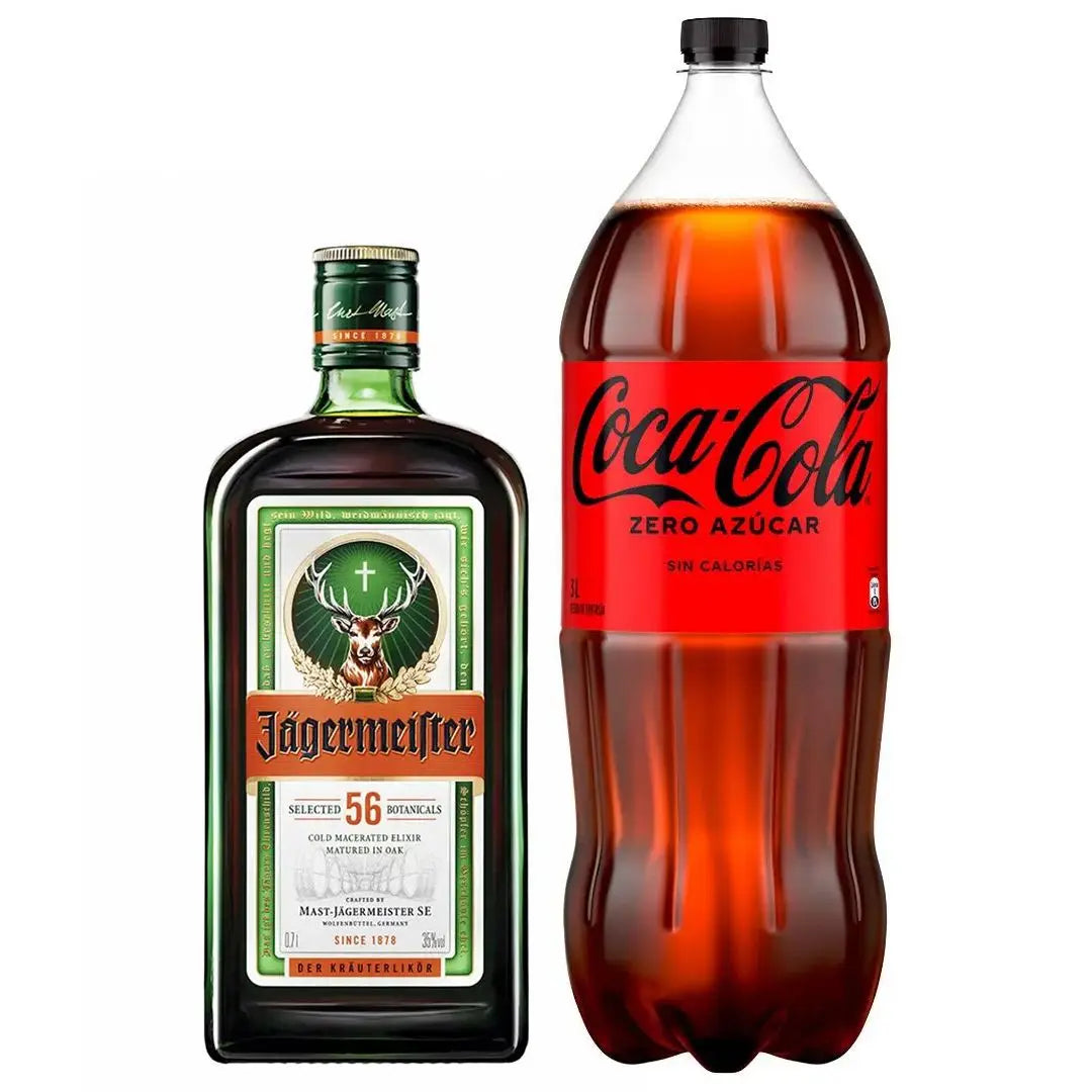 Pack Licor Jagermeister 35° 700cc + Coca-Cola Zero Azúcar 3000cc