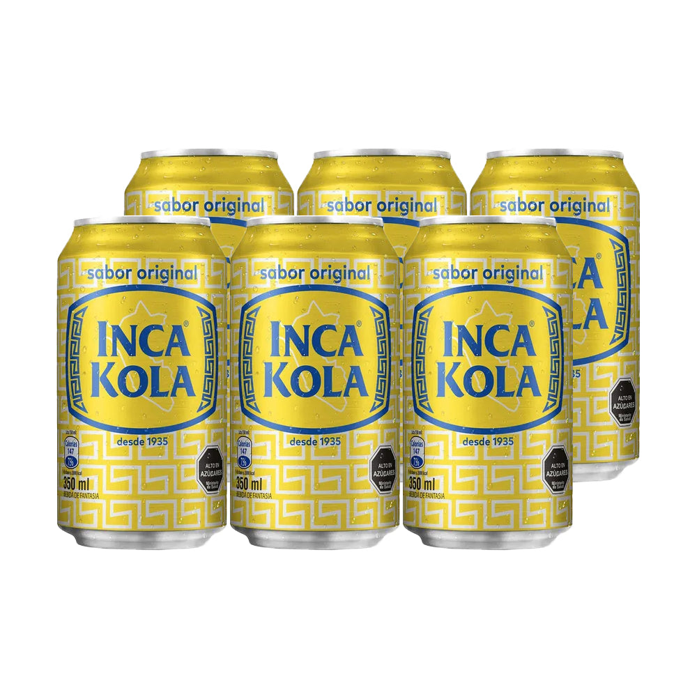 6x Bebida Inca Kola Original Lata 350cc