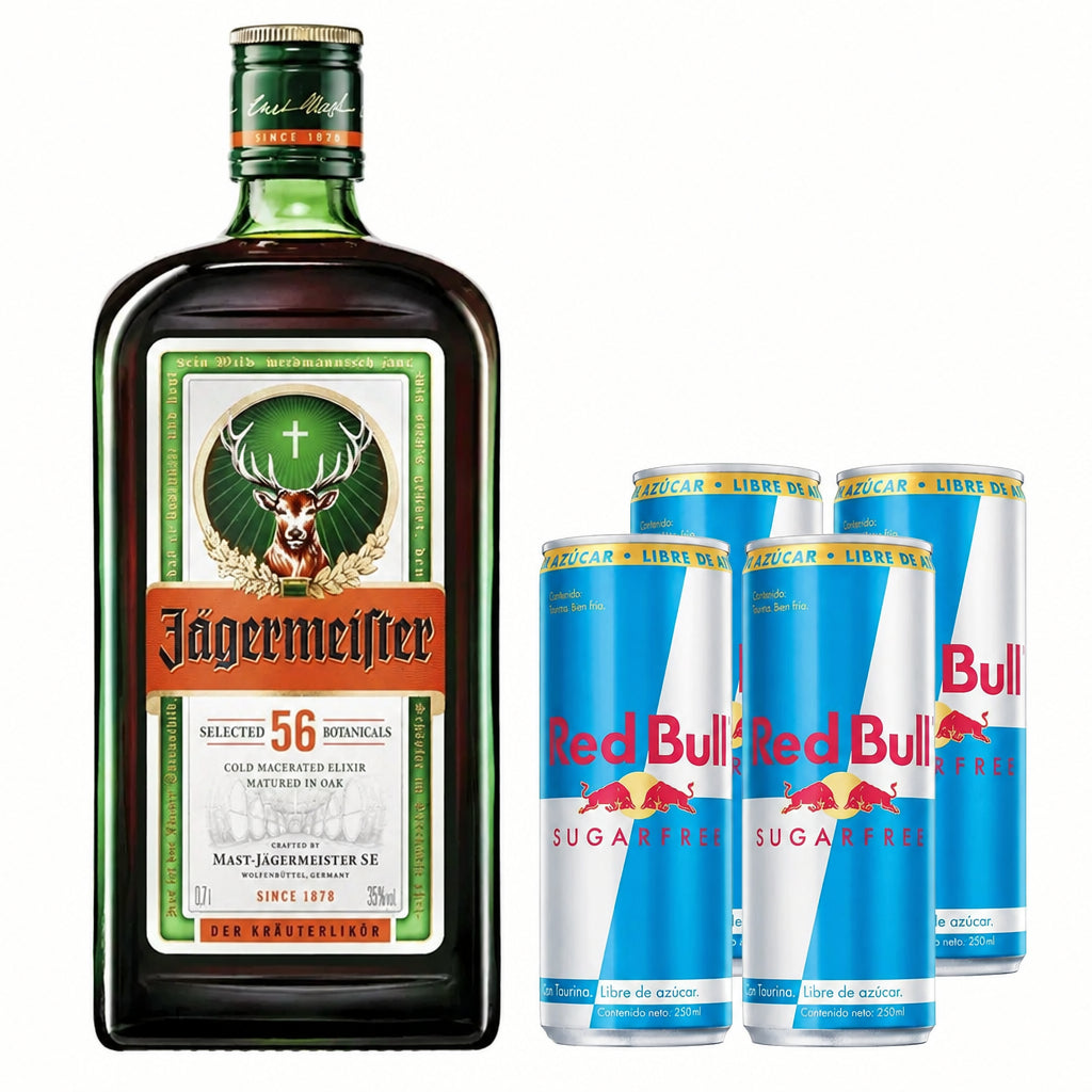 Pack Licor Jagermeister 35° 700cc + 4 Red Bull Sugar Free 250cc