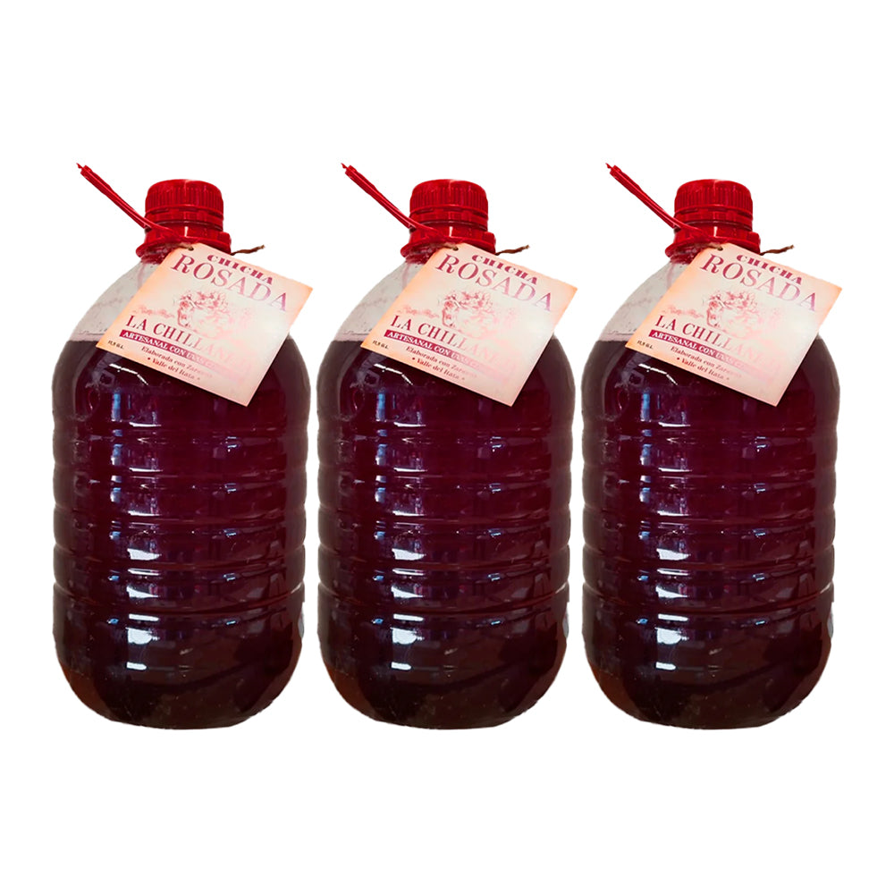 3x Chicha Rosada Premium La Chillaneja Bidón 5 Litros
