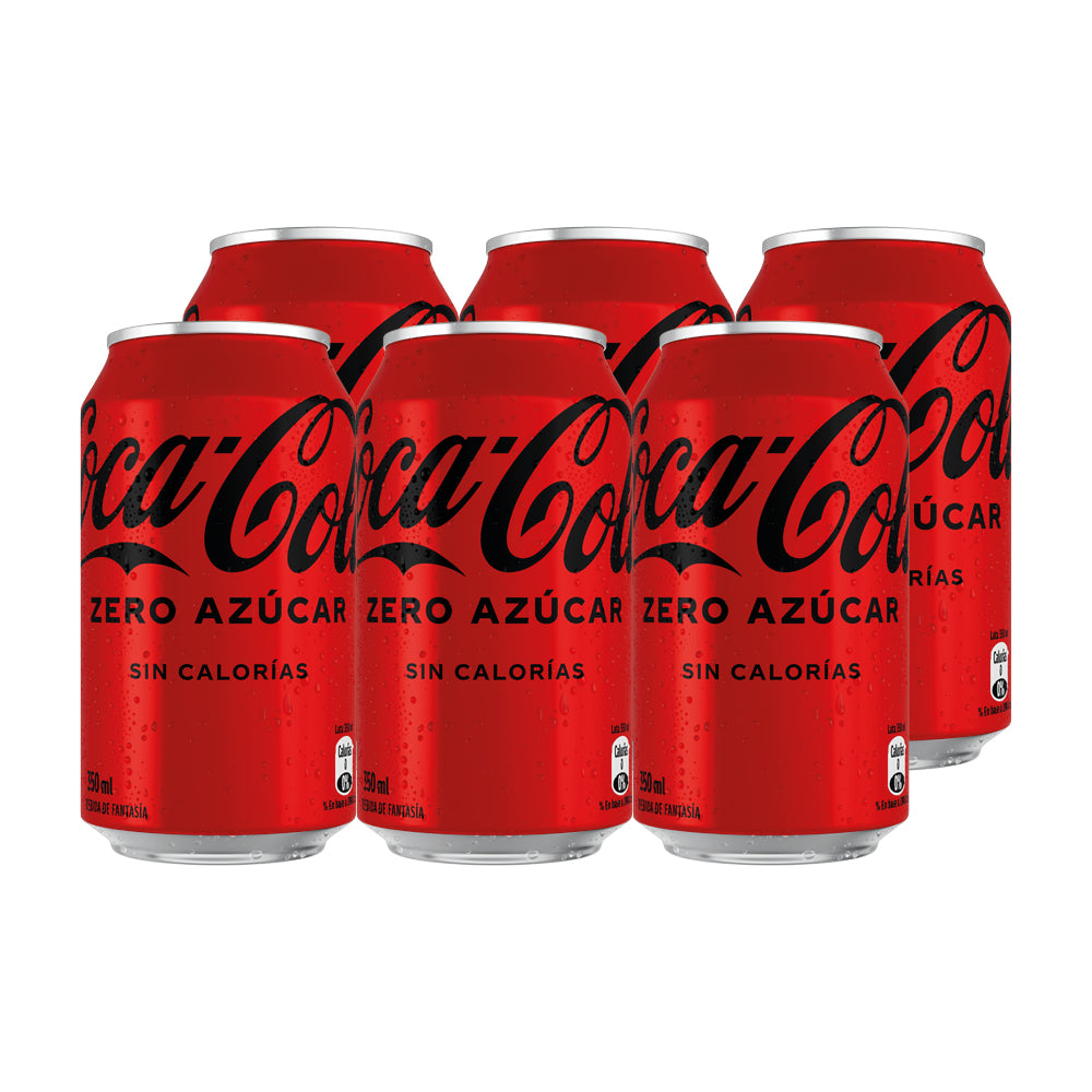 6x Bebida Coca Cola Zero Azúcar Lata 350cc