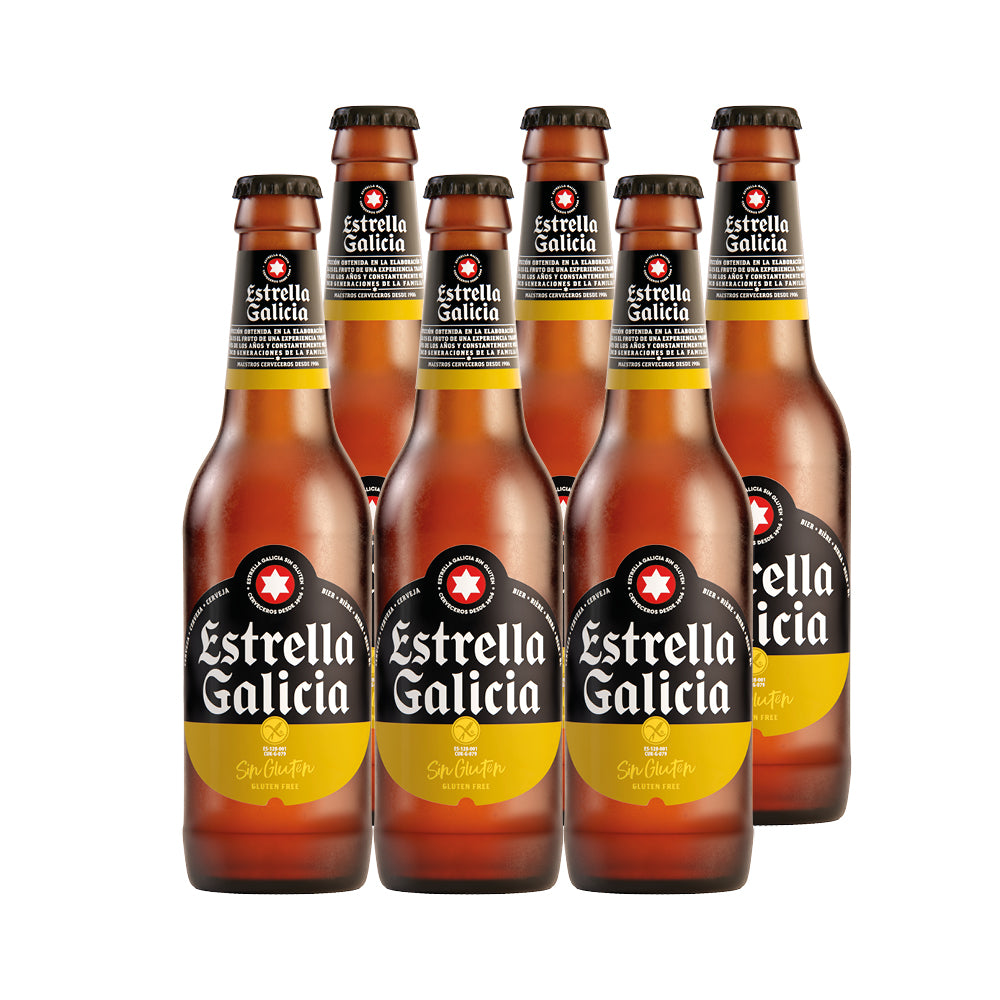 6x Cerveza Estrella Galicia Sin Gluten Botellín 5,5° 330cc