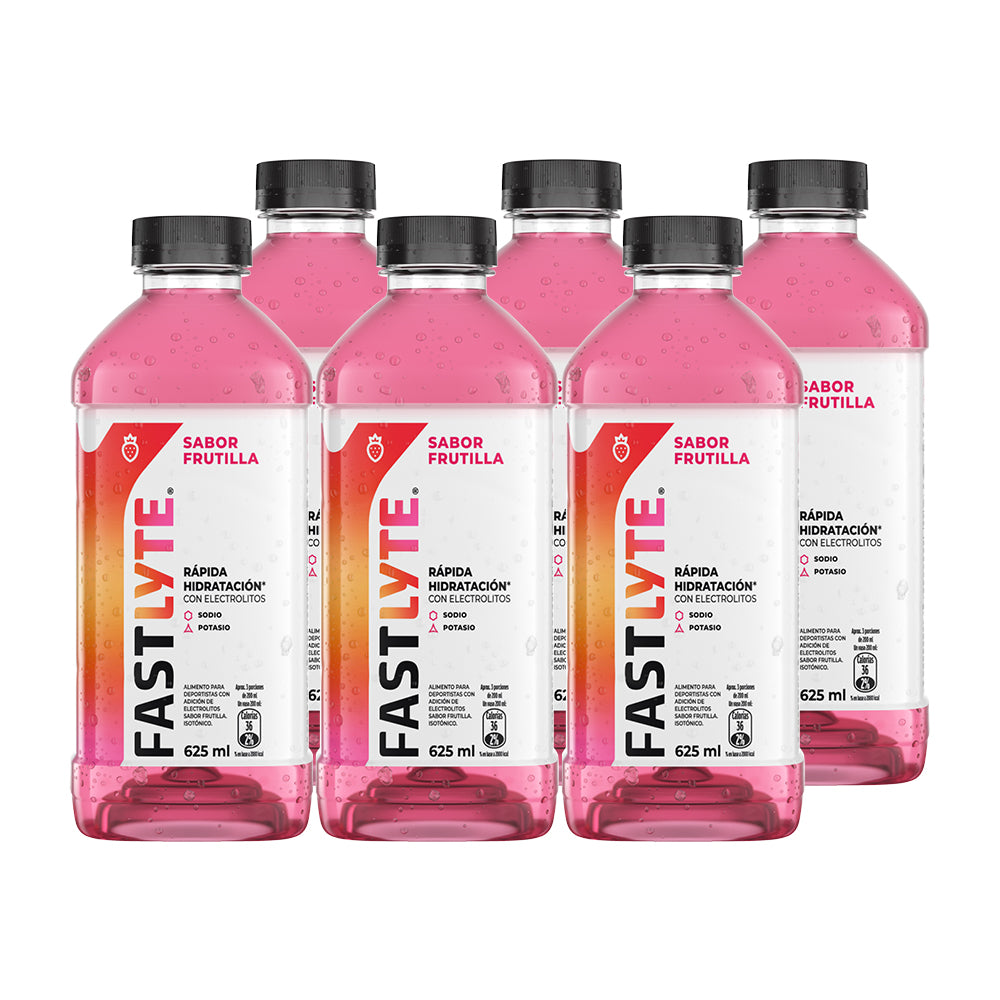 6x Bebida Hidratante Fastlyte Frutilla 625cc