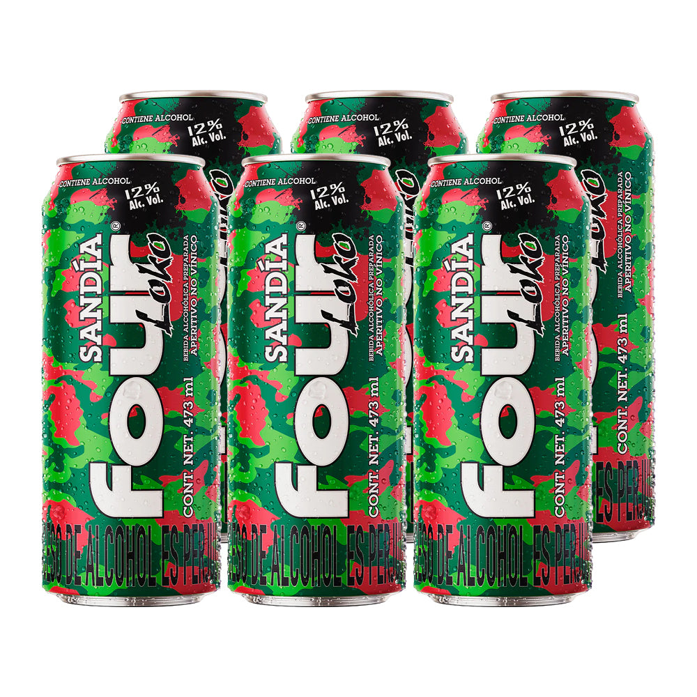 6x Bebida Ready To Drink Four Loko Sandía 12° 473cc