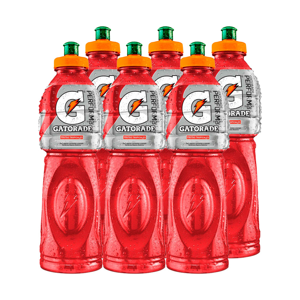 6x Bebida Isotónica Gatorade Frutas Tropicales 750cc