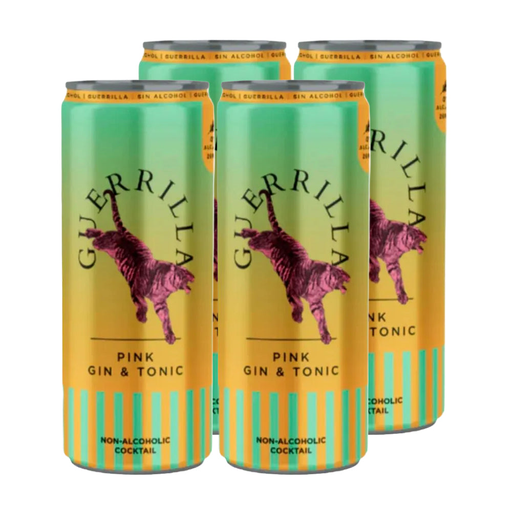4x Cóctel Sin Alcohol Guerrilla Pink Gin & Tonic 269cc