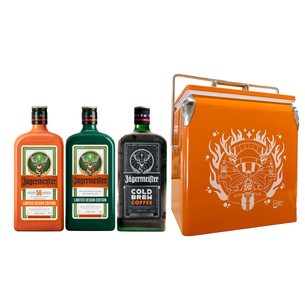Pack 3 Jagermeister Pantone Orange - Green - Cold Brew 700cc + Cooler Orange