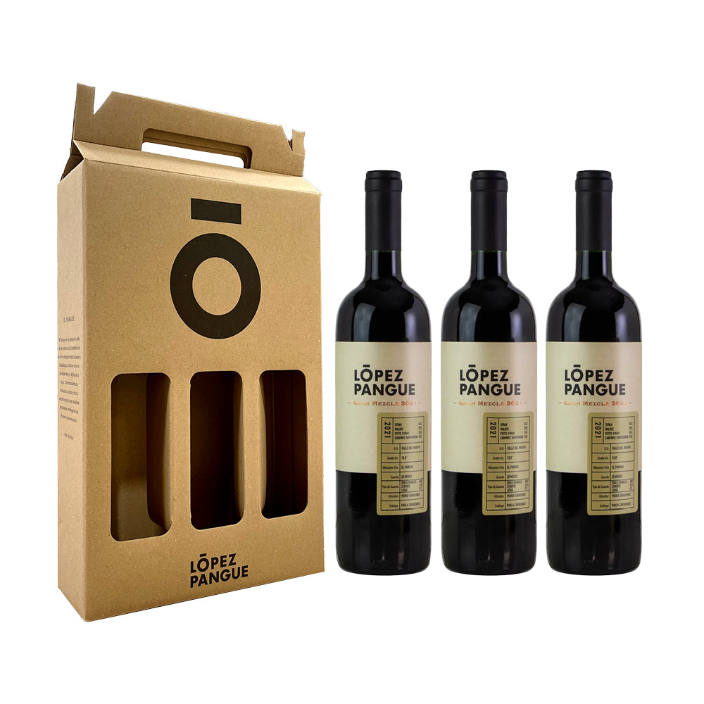 Pack 3 Vinos López Pangue Gran Mezcla 15° 750cc