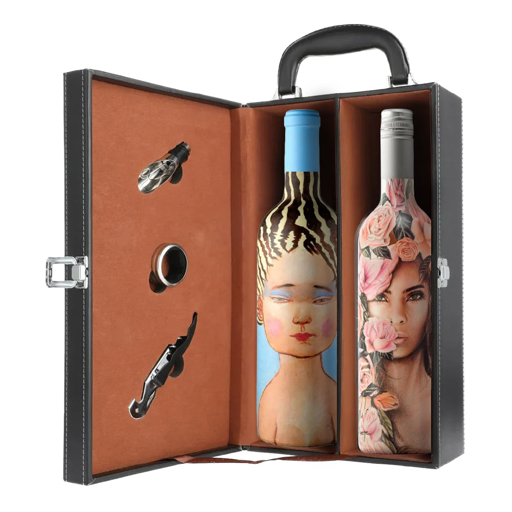 Pack The Artist's Collection: Vino La Piu Belle Ensamblaje 750cc + La Piu Belle Rosé 750cc + Maleta con Accesorios