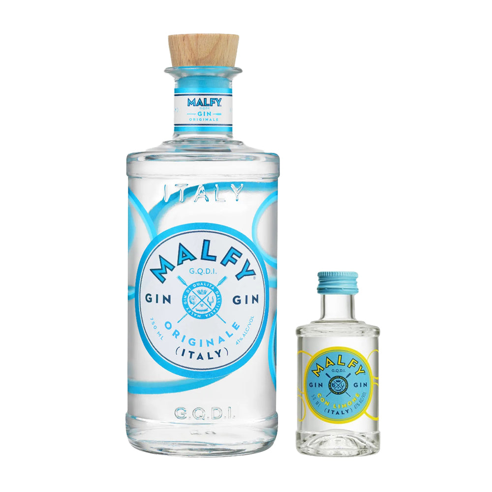 Gin Malfy Originale 41° 750cc + Miniatura Gin Malfy Limone 50cc de Regalo