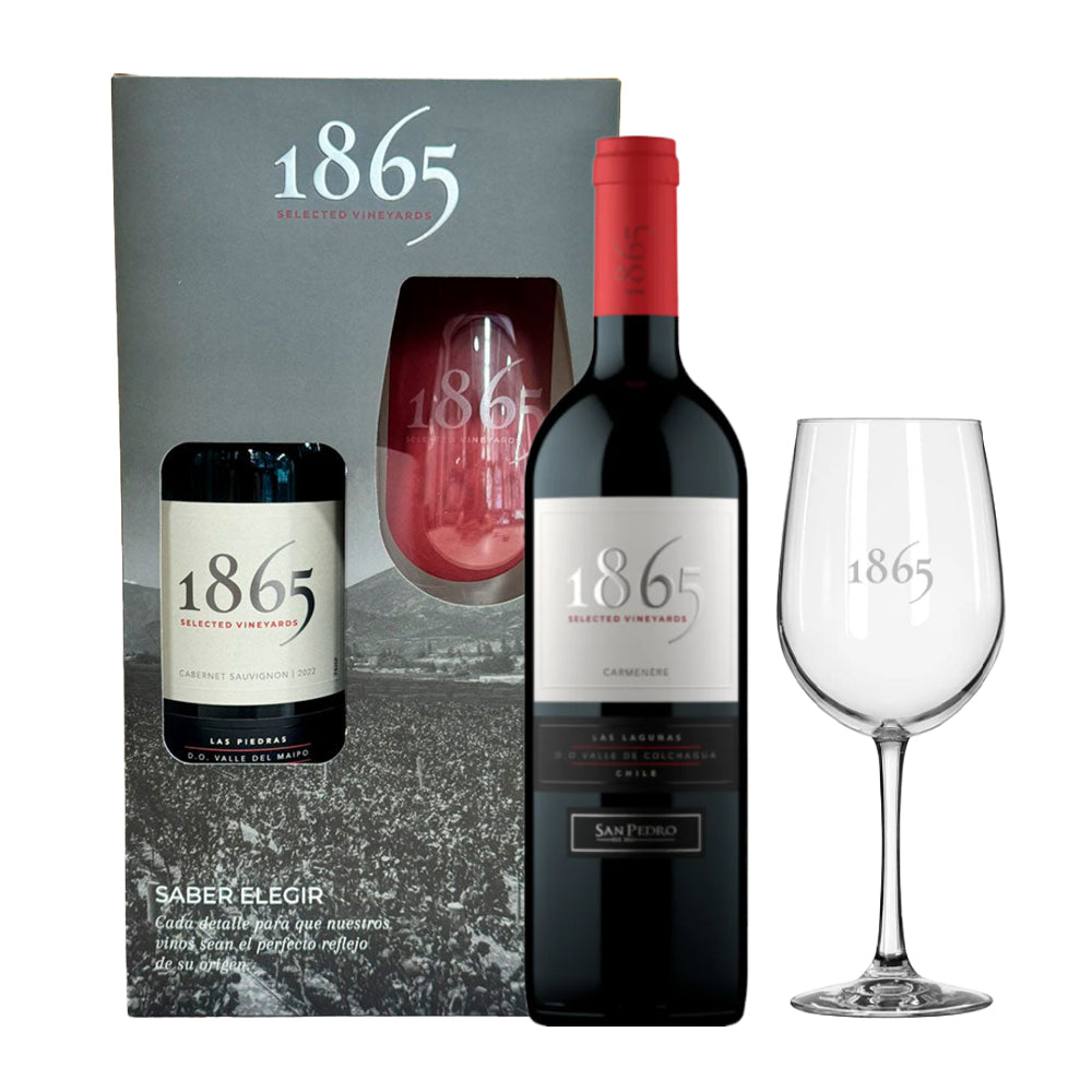 Pack Vino 1865 Selected Vineyard Cepas 750cc + Copa 1865 de Regalo