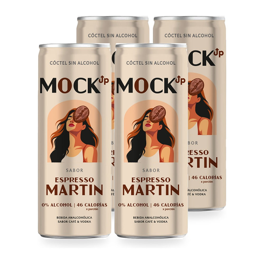 4x Ready To Drink Mockup Espresso Martini Sin Alcohol 310cc
