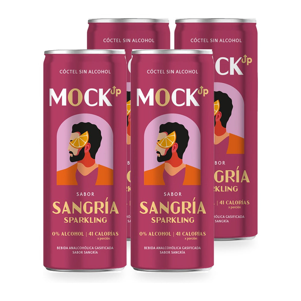 4x Ready To Drink Mockup Sangria Sparkling Sin Alcohol 310cc