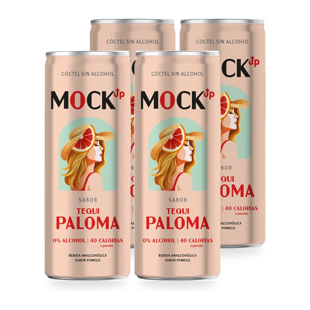 4x Ready To Drink Mockup Tequila Paloma Sin Alcohol 310cc