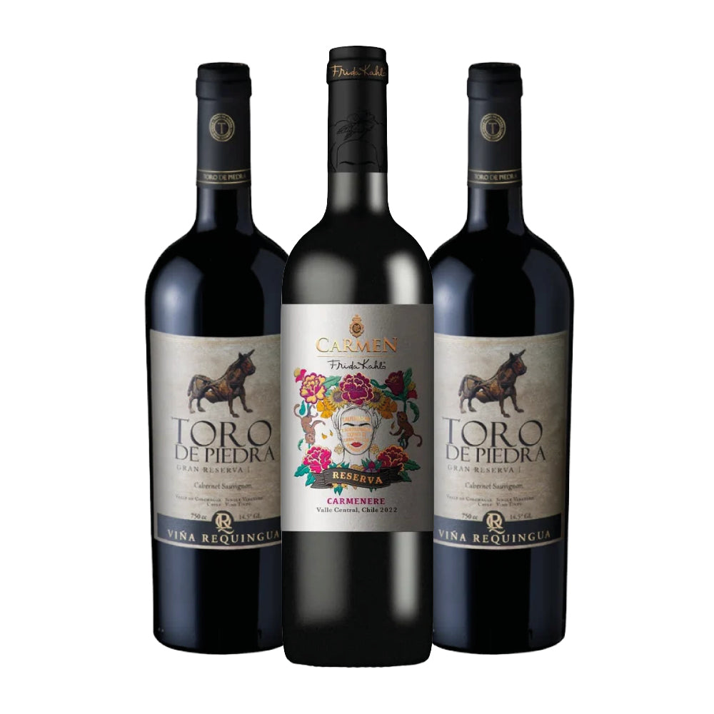 Trío Toro de Piedra x2 + Carmen Frida Kahlo Carmenere 750cc