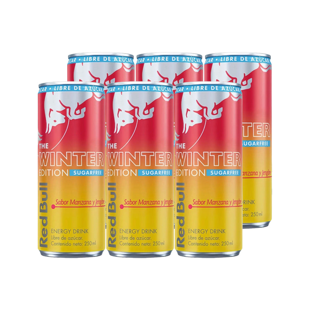 6x Bebida Energética Red Bull Manzana y Jengibre Sin Azúcar 250cc