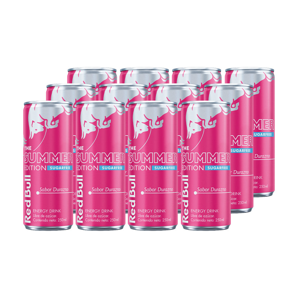 12x Bebida Energética Red Bull Durazno 250cc