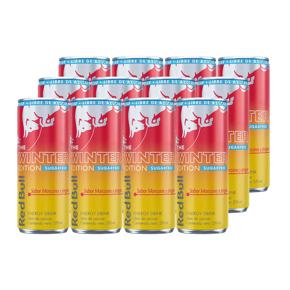 12x Bebida Energética Red Bull Manzana y Jengibre Sin Azúcar 250cc