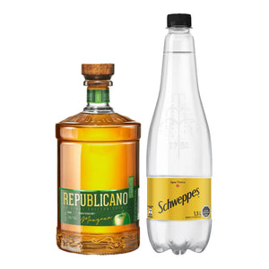 Pisco Republicano Apple 35º 750cc + Agua Tónica Schweppes 1500cc