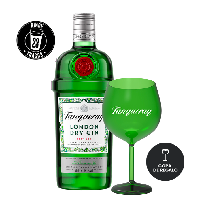 Gin Tanqueray 700cc + Copa Acrílica de Regalo