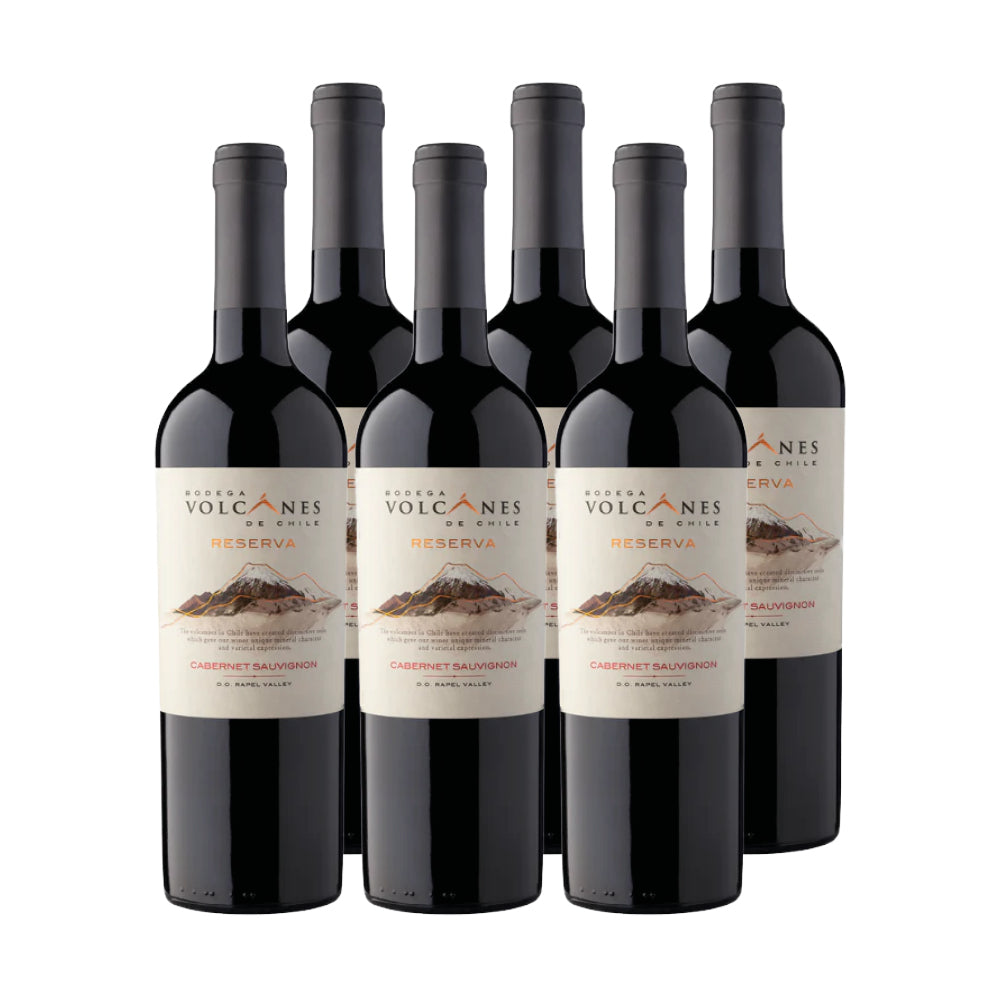 6x Vino Volcanes de Chile Reserva Cepas 750cc