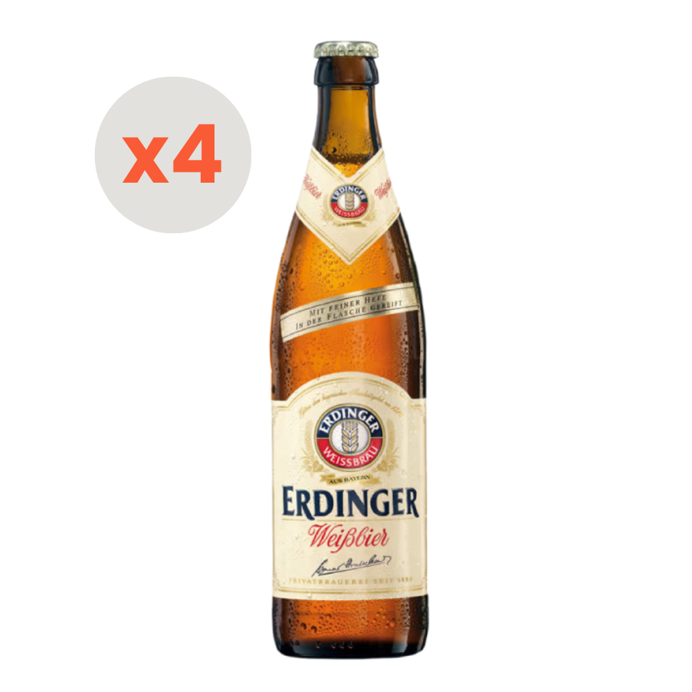 4x Cerveza Erdinger Weissbier 500cc
