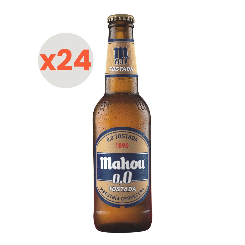 24x Cerveza Mahou Tostada Sin Alcohol Botellín 330cc