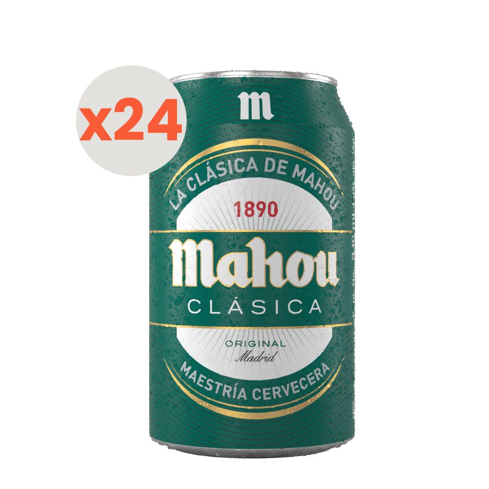 24x Cerveza Mahou Clásica Lata 4,8° 330cc
