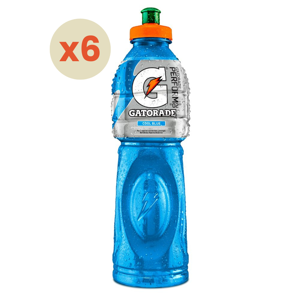 6x Bebida Isotónica Gatorade Cool Blue 750cc