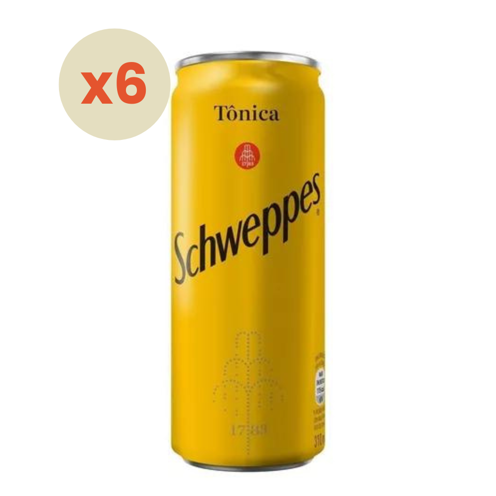 6x Agua Tónica Schweppes Normal Lata 310cc