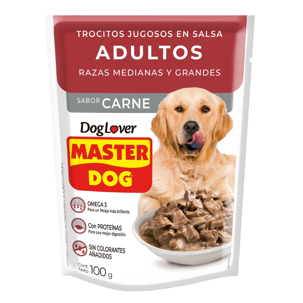 Alimento Master Dog Perro Adulto Sabor Carne 100g