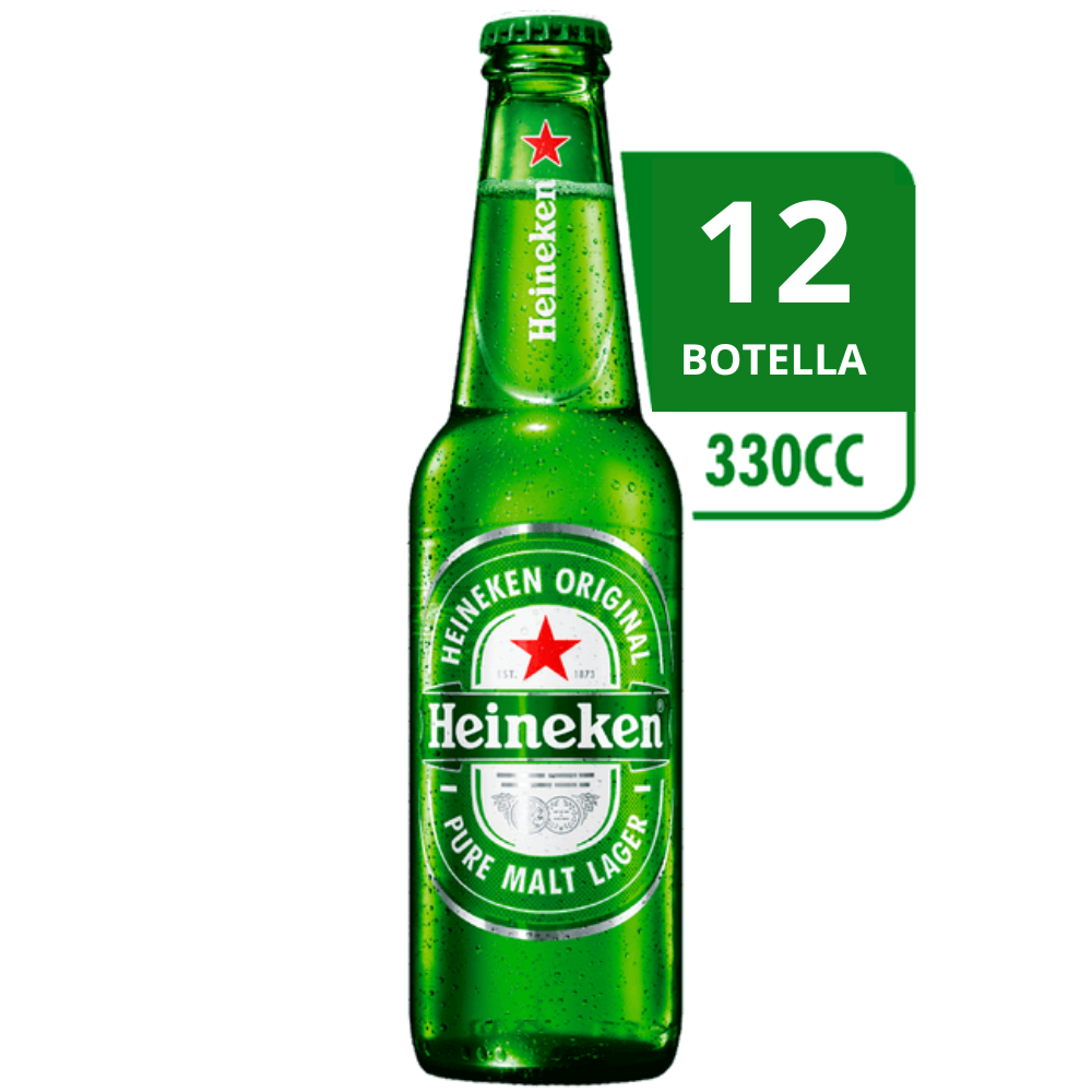 12x Cerveza Heineken Botellín 330cc