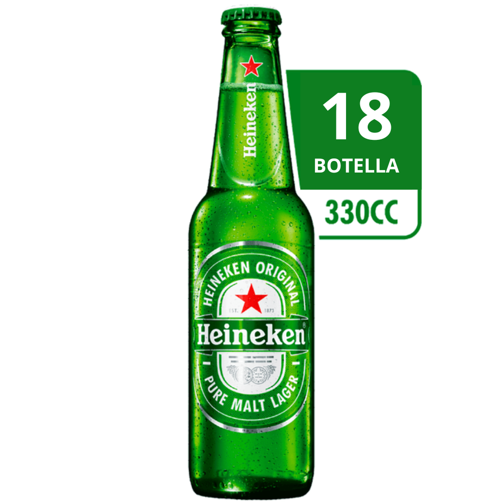 18x Cerveza Heineken Botella 330cc